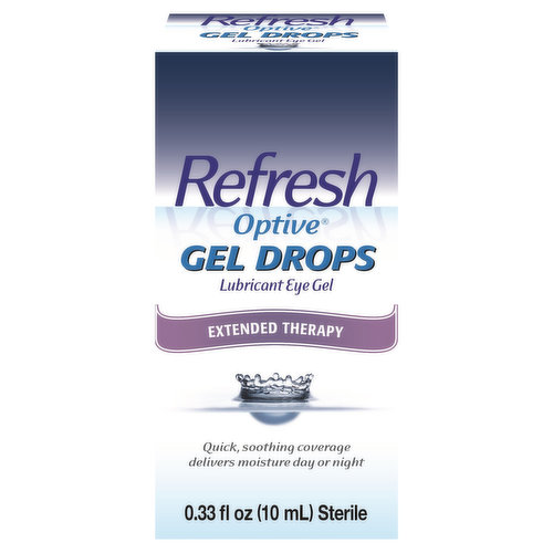 Refresh Eye Gel, Lubricant, Gel Drops, Extended Therapy