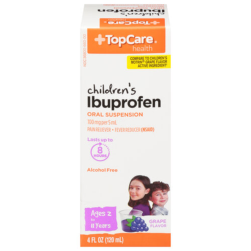 TopCare Ibuprofen, 100 mg, Grape Flavor, Children's