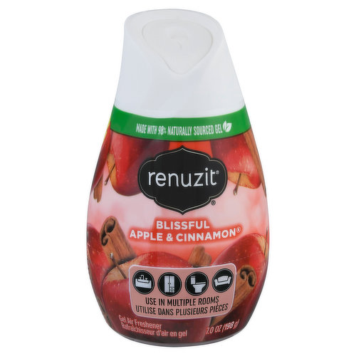 Renuzit Air Freshener, Blissful Apple & Cinnamon, Gel