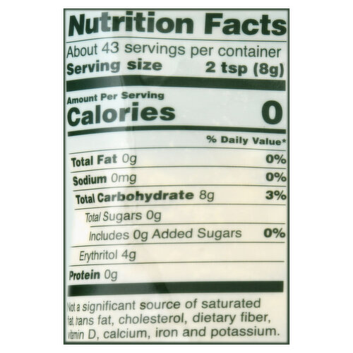 Calorie Free Erythritol Confectioners Blend Sweetener Whole Earth
