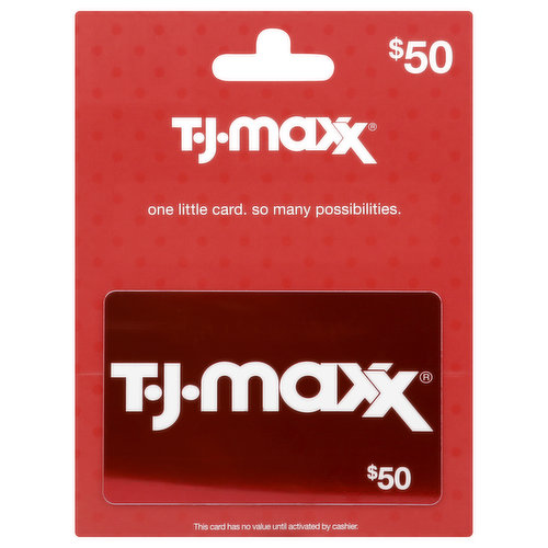 TJ MAXX Gift Card, $50