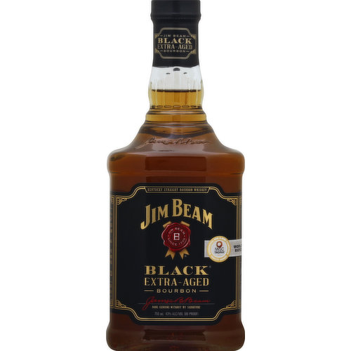 Jim Beam Whiskey, Extra-Aged Bourbon, Straight Black Kentucky