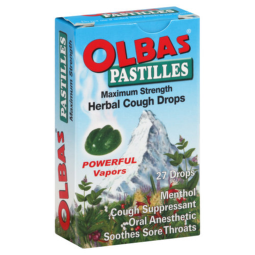 Olbas Pastilles, Maximum Strength, Herbal Cough Drops