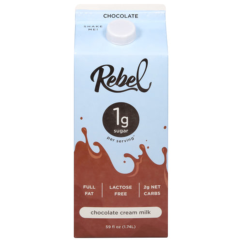 Rebel Cream Milk, Full Fat, Chocolate