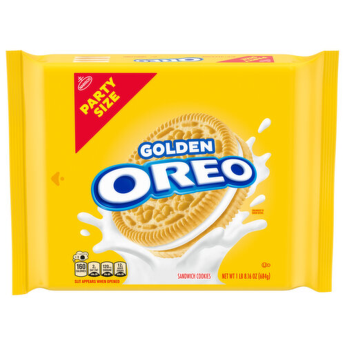 OREO Golden Sandwich Cookies, Party Size, 24.16 oz