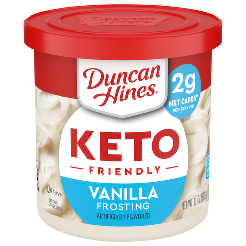 Duncan Hines Keto Friendly Gluten Free No Sugar Added Vanilla Flavored Frosting