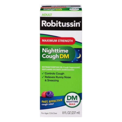 Robitussin Nighttime Cough DM, Maximum Strength, Adult