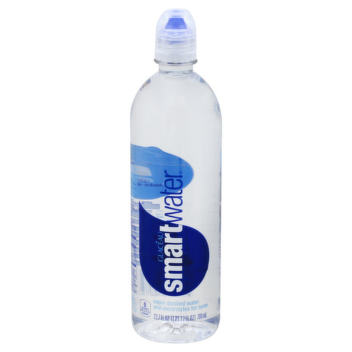 smartwater vapor distilled premium water bottle, 23.7 oz