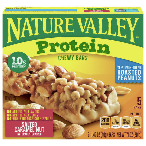 Nature Valley Chewy Bars, Peanut Butter & Dark Chocolate, Protein - 10 pack, 1.42 oz bars