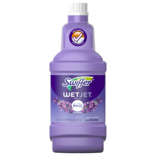 Swiffer WetJet Multi-Surface Floor Cleaner is a pre-mixed cleaning solution made especially for the Swiffer WetJet all-in-one power mop. It's safe* and fast drying formula dissolves dirt and tough sticky messes to reveal the natural beauty of your floors. *do not use on unfinished, oiled or waxed wooden boards, non-sealed tiles or carpeted floors because they may be water sensitive.