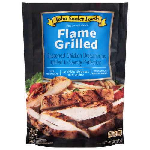 Fully cooked. 100% All natural (No artificial ingredients. Minimally processed). Chicken raised with no added hormones or steroids (Federal regulations prohibit the use of hormones or steroids in poultry). Thick juicy breast strips. Flame grilled. A John Soules Foods, we believe that home-cooked meals are the heartbeat of home. That's why we put the same love and care into our food that you do. We cut, season and cook our meats using only wholesome ingredients to save you time and give you homemade flavor with every bite. From our family to yours, enjoy! Great food, made simple. Creamy ranch chicken alfredo.