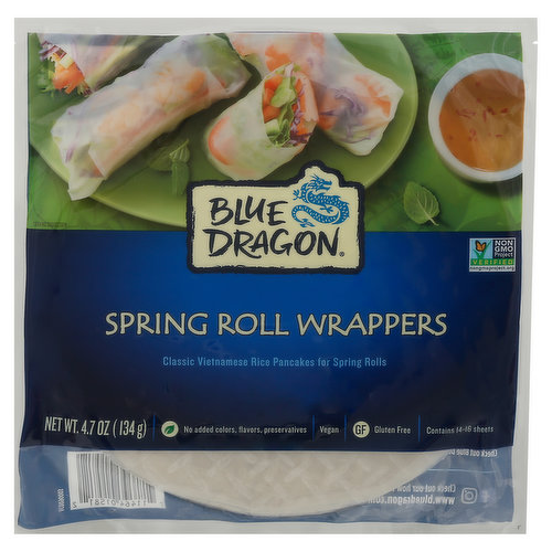 Classic Vietnamese rice pancakes for spring rolls. Contains 14-16 sheets. Vietnamese spring rolls are fresh, delicious and easy to make with blue dragon spring wrappers! Just fill with your choice of veggies, meat or seafood.