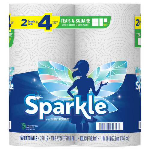 Sparkle Paper Towels, Double Rolls