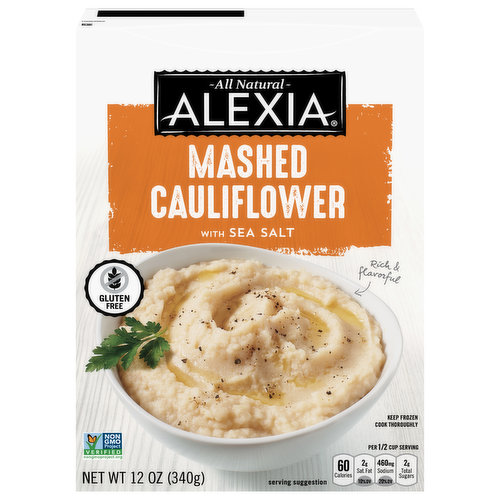 All natural. Rich & flavorful. This smart swap doesn't sacrifice flavor. Farm-grown cauliflower gets simmered to tenderness, then mashed gently with a touch of sea salt and butter. A great replacement for rice or potatoes, this satisfying side can be piled high with your favorite main dish. Unsalted butter.