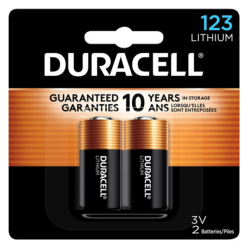 Duracell Batteries, Lithium, 123, 3V, 2 Pack