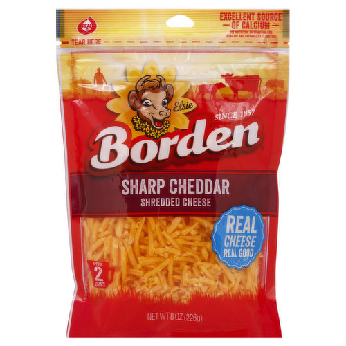Borden Shredded Cheese, Sharp Cheddar