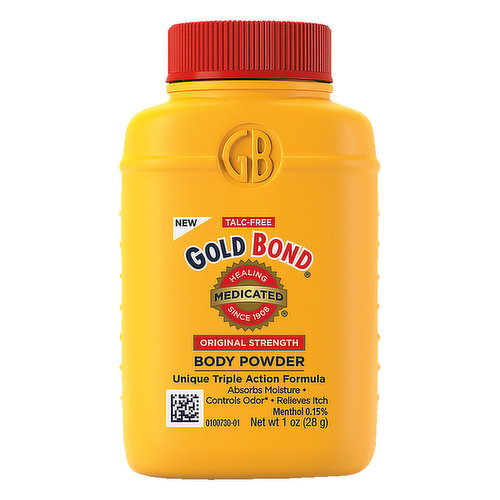New. Talc-free. Healing since 1908. Unique triple action formula. Absorbs moisture. Controls odor (absorbs odor-causing sweat). Relieves itch. Menthol 0.15%. Uses: Temporarily relieves the pain and itch associated with: minor cuts, sunburn, insect bites, scrapes, minor burns, minor skin irritations. Please recycle.