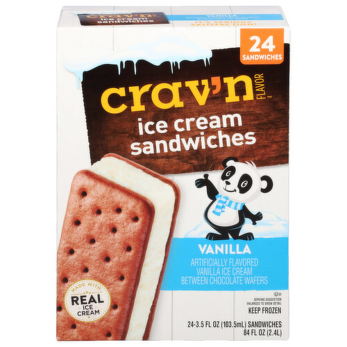 Crav'n Flavor Ice Cream Sandwiches, Vanilla