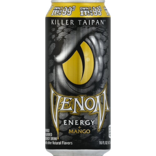 Venom Energy Drink, Killer Taipan, Mango Flavored