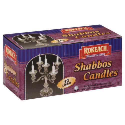 Rokeach Candles, Shabbos