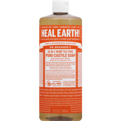 Dr. Bronner's Pure-Castile Soap, Tea Tree, 18-in-1 Hemp