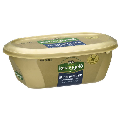 Milk from irish grass-fed cows. IE 2017 EC. Facebook. Twitter. Instagram. (at)KerrygoldUSA. For more information on our product, visit kerrygoldusa.com/irishgrassfed. Product of Ireland.
