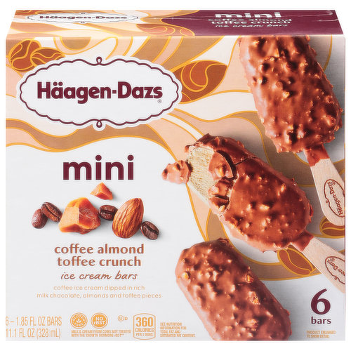 Haagen-Dazs Ice Cream Bars, Coffee Almond Crunch, Mini