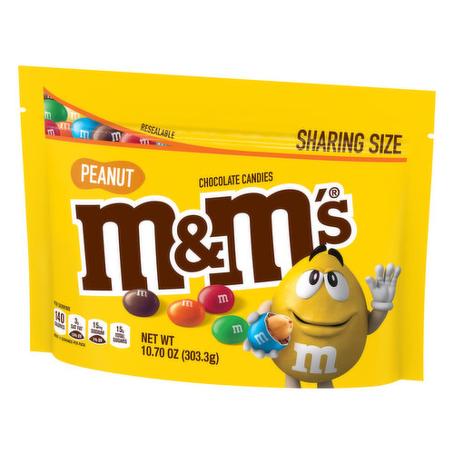 (1) Bag Of Peanut M&M's Chocolate Candies 10.70 Oz Sharing Size !