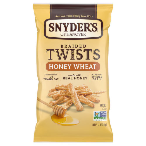 Snyder's of Hanover Pretzels, Braided Twists, Honey Wheat