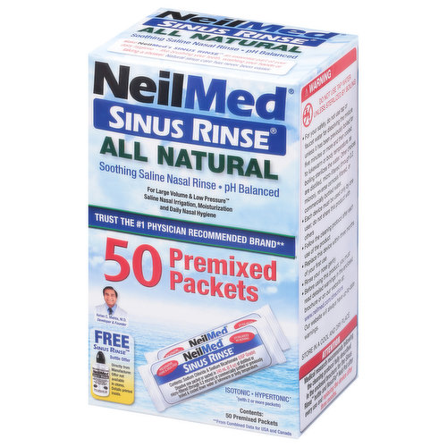 NeilMed Sinus Rinse, All Natural, Premixed Packets - Brookshire's