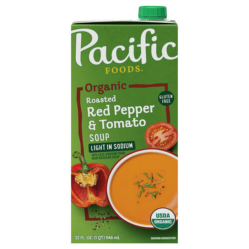 Pacific Foods Soup, Organic, Red Pepper & Tomato, Roasted