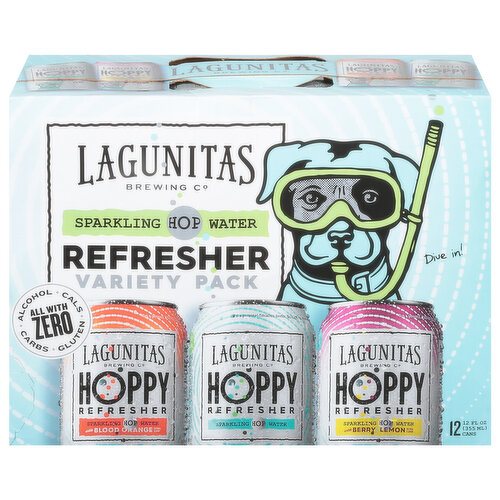 Lagunitas Hop Water Refresher, Sparkling, Variety Pack