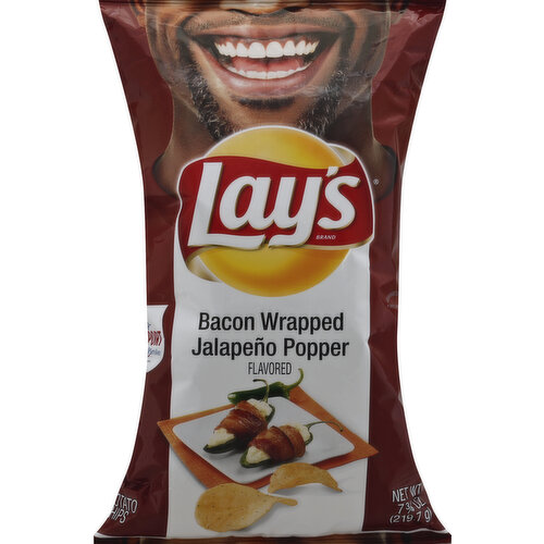 Lays Potato Chips, Bacon Wrapped Jalapeno Popper Flavored