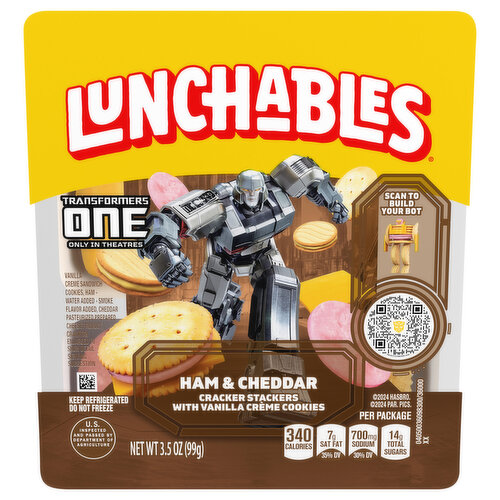 Lunchables Cracker Stackers, with Vanilla Creme Cookies, Ham & Cheddar