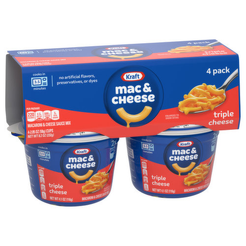 Kraft Macaroni and Cheese Dinner, Three Cheese, 7.25 Ounce Box (Pack of 8  Boxes)