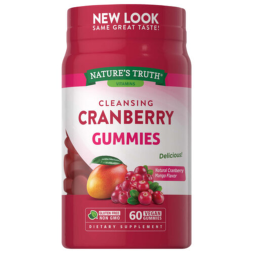 Nature's Truth Cranberry, Cleansing, Gummies, Natural Cranberry Mango Flavor