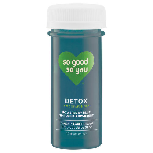 So Good So You Probiotic Juice Shot, Organic Cold-Pressed, Detox, Coconut Lime