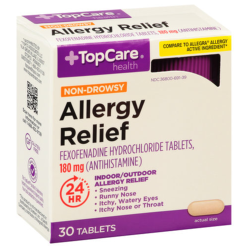 TopCare Allergy Relief, Non-Drowsy, 180 mg, Tablets