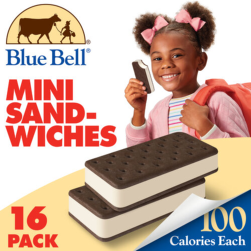 Blue Bell Mini Ice Cream Sandwiches, Vanilla