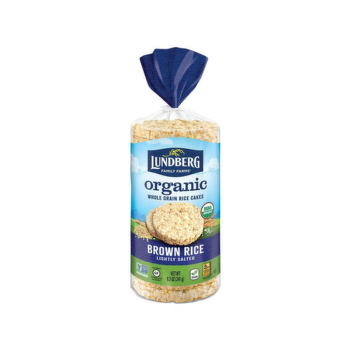 Lundberg Family Farms Rice Cakes, Organic, Whole Grain, Brown Rice, Lightly Salted