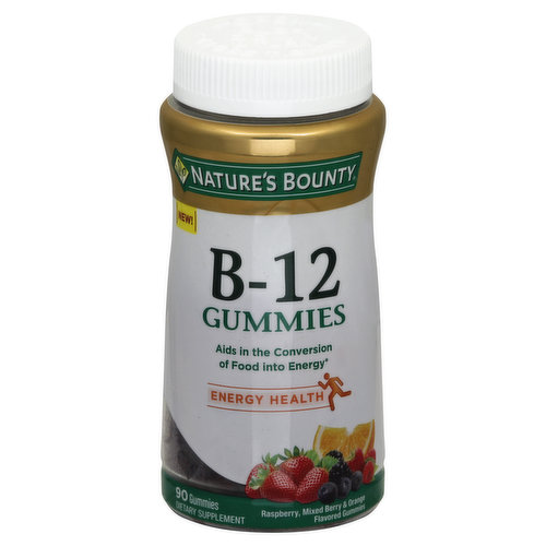 Nature's Bounty Vitamin B-12, Gummies, Raspberry, Mixed Berry & Orange Flavored