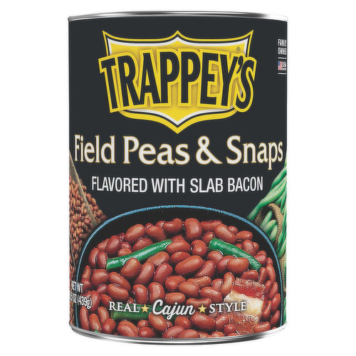 Trappey's Field Peas & Snaps, Flavored with Slab Bacon