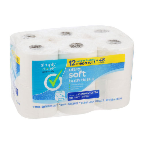 Simply Done Ultra Soft Bath Tissue Mega Rolls ( 12 rol )