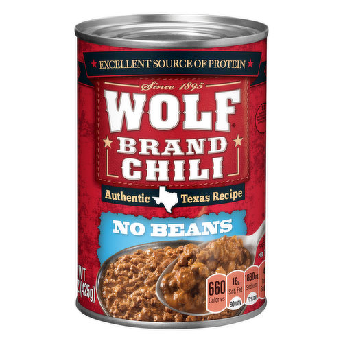 Wolf Brand Chili, No Beans