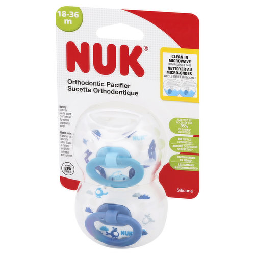 NUK Pacifier, Orthodontic, Silicone, 18-36 Months