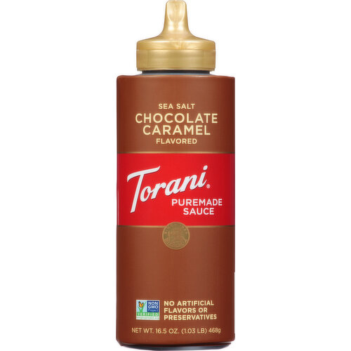 Torani Puremade Sauce, Sea Salt Chocolate Caramel Flavored