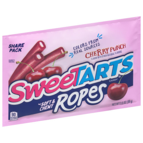 Sweetarts Candy, Cherry Punch, Soft & Chewy, Ropes, Share Pack 