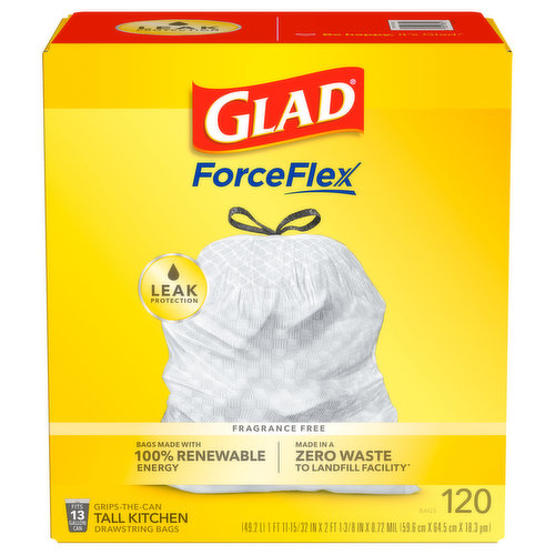 Glad Small Drawstring Trash Bags, 4 Gallon - Lemon Fresh Bleach