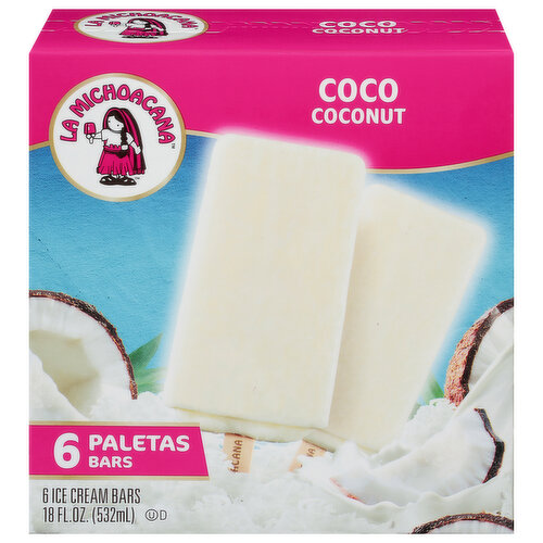 Helados Mexico Ice Cream, Coconut, Bars