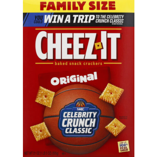 Cheez-It Baked Snack Crackers, Original, Family Size